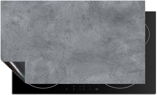 KitchenMundo© Induktionsschutz 82x52 cm Beton Leicht Grau Abdeckplatte Schutzmatte Küche Induktionsherd Protektor Anti-Rutsch-Matte - Industrial