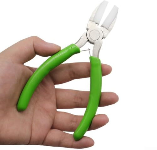 Pinze in plastica a bocca piatta, pinze in nylon da 15,2 cm, pinze piatte a becco in plastica, per la creazione e la riparazione di gioielli, 14 x 7 x 1 cm