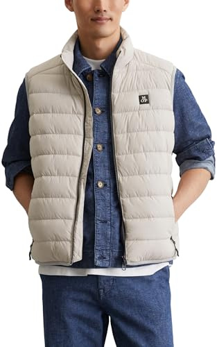 Marc O'Polo Herren Steppweste mit Stehkragen wasserabweisend, Grau (Dapple Gray), L