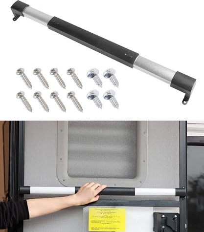 SCUARI RV Screen Door Handle,RV Door Handle,Car Accessories RV Screen Door Handle Grab Bar,Adjustable from 21-5/8 to 28-5/8 Inch RV Camper Screen Door Handle,Fit for Travel Trailer Camper Motorhome