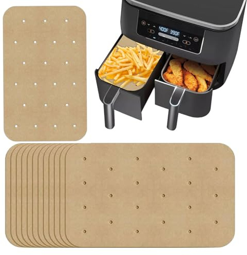 200 PCS Air Fryer Paper Liners,5.5 x 8 inches Disposable Air Fryer Paper Liners,Oil Absorbing Non-Stick Parchment Paper Perforated Parchment Paper Sheets for Ninja AF400UK AF300UK Tower Salter