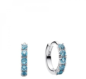 Pandora Timeless Hellblaue Huggie Ohrringe aus Sterling Silber mit Zirkonia, 293849C01