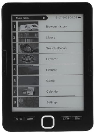 Sorandy Ereader de 6 Pulgadas, Bk6033 HD Ink Screen Lector de Libros Electrónicos Portátiles con Memoria de 8 G Incorporada, Lectores de Libros Electrónicos Amigables con los Ojos de Brillo para