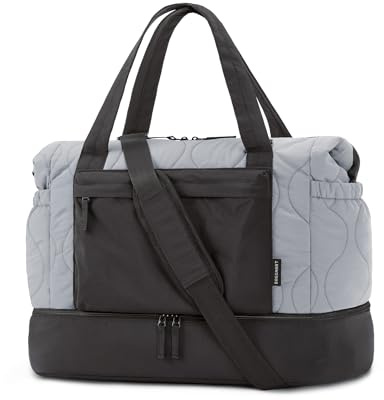 BAGSMART Quilted Duffle Bag, 33L Weekend Travel Bags for Women, Carry on Bag with Shoe & Laptop Compartment, Lightweight Overnight Hospital Bag