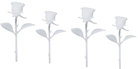 SEWACC 4pcs Mini Model Ornament DIY Crystal Epoxy Model Handmade Creative Craft Decorative Artificial Flowers for Home Store