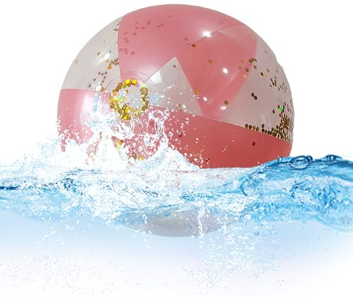 Uppblåsbar Strandboll PVC, Ornament, Sommar, Utomhus, Vatten, Fest | Glittriga Sommar Poolbollar Lättviktiga För Barn Vuxna Pojkar Sommar Utomhus Fest Aktiviteter Sport