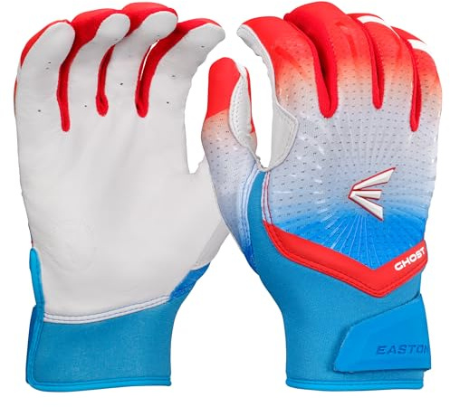 Easton | Ghost Ethos Fastpitch Softball Batting Gloves | Rocket Pop - Light Blue/Red | Women's Small