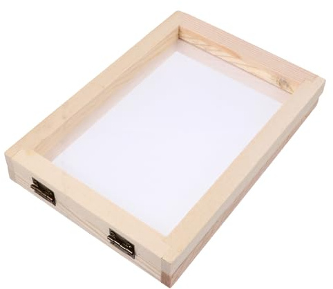 IDEANATEGRATE Marco Doble para Hacer Papel Reciclado 6 Pulgadas de Madera de Pino Beige Herramienta Manualidades de Papel DIY Pantalla de Fabricación Artesanía Educativa Estilo Estilo Aleatorio