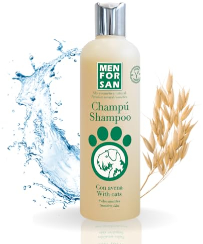 Menforsan Hundeshampoo mit Haferflocken | Weichmachende und beruhigende Wirkung | Für empfindliche und empfindliche Haut | 100% natürlicher Hafer | Milder Duft | 300 ml
