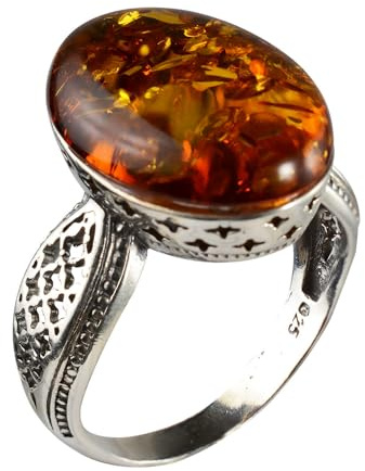 Holiday Gift Shops Sterling Silver and Baltic Honey Amber Ring Alaina