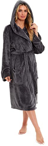 Daisy Dreamer Ladies Dressing Gown Soft Plush Bath Robe for Women Housecoat Loungewear Bathrobe Soft Shimmer Fleece Gowns
