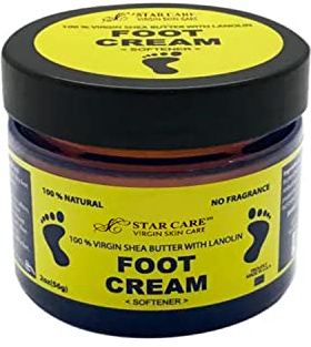 STAR CARE 100% Virgin Shea Butter with Lanolin Foot Cream Softener 2oz (Shea Nut, 2 oz)