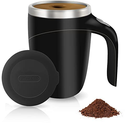 TXLOOK Automatic Magnetic Stirring Coffee Mug, Rotating Home Office Travel Mixing Cup，Funny Electric Stainless Steel Self Mixing Coffee Tumbler, Suitable for Coffee, Milk, Cocoa and Other Beverages……