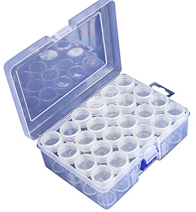 Cajas de clasificación de bordado de diamantes, cajas de almacenamiento, caja de almacenamiento de plástico, transparente, piezas pequeñas para manualidades, manualidades, pedrería, joyas