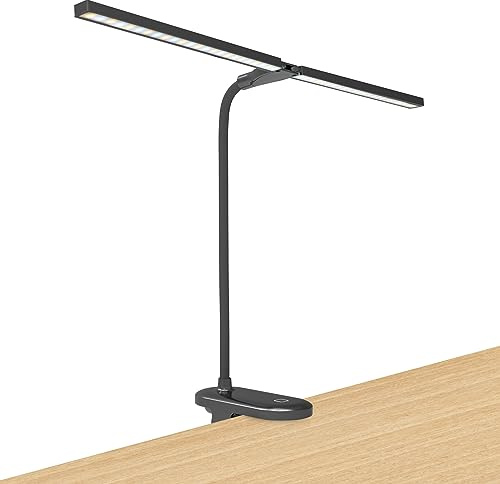 deaunbr Luz de lectura LED con clip, lámpara de escritorio 48 LED de 2600 mAh, batería recargable por USB, luces de libro, brillo ajustable, protección ocular, lámparas de mesa para cabecero de cama,