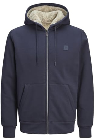 Jack&Jones Plus Jprblumason Teddy Sweat zippé, Bleu Nuit, 4XL