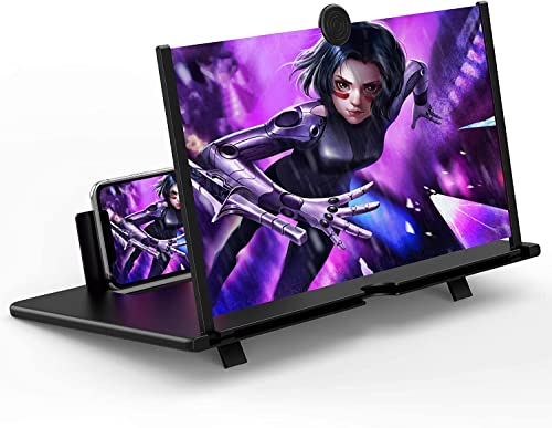 Severnier Mobile Phone Screen Magnifier 18 Inch HD Foldable Magnifier for Watching Films and Videos on All Smartphones (Black)