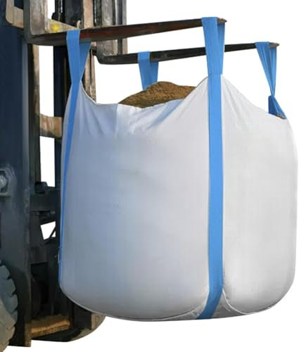 SHOPROM Sacchi Giardinaggio Omologati BigBag 1000 kg in Polipropilene Resistenti e Riutilizzabili per smaltimento Materiali Edili e Agricoli Ideali per Stoccaggio (Fondo chiuso Cielo aperto, 1 PEZZO)