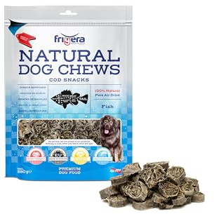 Frigera Snacks de morue 250g – Friandises pour Chiens sensibles, sans Gluten ni céréales, Riches en oméga-3, Snacks de qualité sans additifs