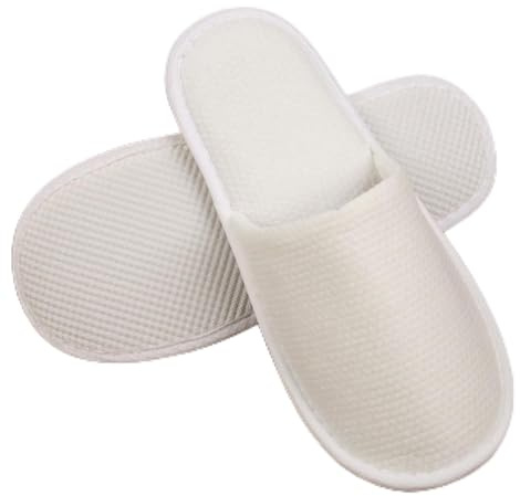 PORFOYO 20 pares de zapatillas de casa de invitados, zapatillas de hotel, zapatillas de rizo blancas, zapatillas de spa, pantuflas de baño, zapatillas de baño portátiles, para viajes, salón, casa