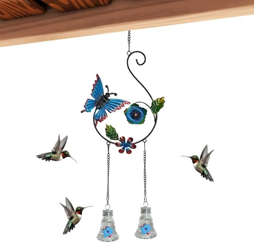 Distributeur de nourriture pour colibri - Adorable distributeur de nourriture pour colibri - Élégant et coloré - Décoration de jardin et d'abeilles - Pour jardin, cour, salon, balcon, pelouse, pelouse