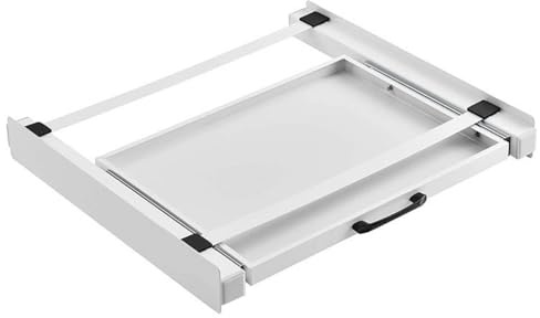 Ausla Kit Impilabile per Lavasciuga, Struttura di Collegamento in Ferro con Ripiano Estraibile, Salvaspazio per Lavanderia 60x54x7,5 Cm per Lavatrice e Asciugatrice nel Ripostiglio dell'appartamento