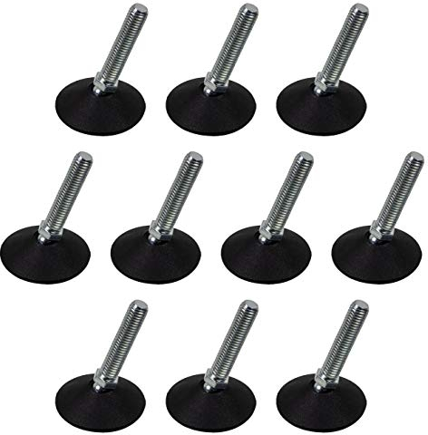 Gedotec Regulierschraube M10 x 45 mm | 10 Stück Verstellschraube Schwerlast Stellschrauben für Tischbeine & Möbelfüße | Metall verzinkt | Möbel-Stellfüße MADE IN GERMANY | Verstellfüße mit Kugelgelenk