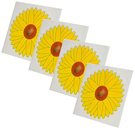 all-around24 4 Stück Fliegenfänger Blume, Insektizid-Frei, geruchlos, transparent, selbstklebend, Motiv Fenster-Fliegenfalle Aufkleber (4 Stück)