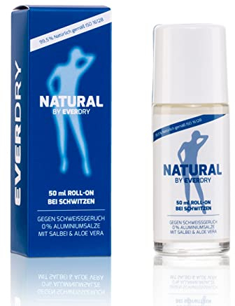 EVERDRY Roll-On NATURAL ohne Aluminiumsalze gegen Schweißgeruch - mit Salbei, Aloe Vera & natürliche Öle