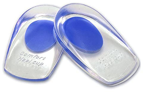 1 paio di coppette in gel per tallone, in silicone, per fascite plantare, tallone e dolore di Achille, coppe per talloni in gel e cuscini assorbenti, colore blu - L