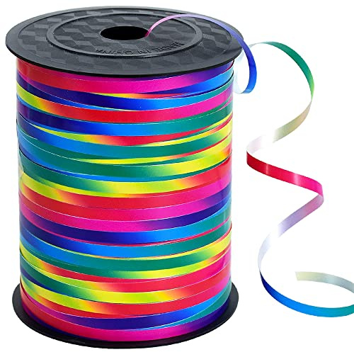 BEISHIDA 500 Yards Rainbow Curling Ribbon, Multicolor Balloon Ribbon for Crafts, Gift Wrapping, Party, Festival, Art, Florist, Flowers Decoration Supplies