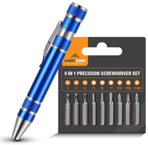 SOL 9 in 1 Mini Screwdriver Set for Glasses Computer Laptop Watch Repair Precision Tools Slotted 1.5, 2, 3 Phillips PH0 PH00 Star T5 T6 T7 Small Micro Screwdrivers DIY Electronics Kit