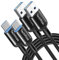 TechRise USB C Cable 2 Pack, USB Type C to USB A Charger Nylon Braided Fast Charge Cord for Samsung Galaxy S23 S22 S21 S20 S10, Google Pixel, Xperia, Android Mobile Phone (6.6 + 3.3ft)