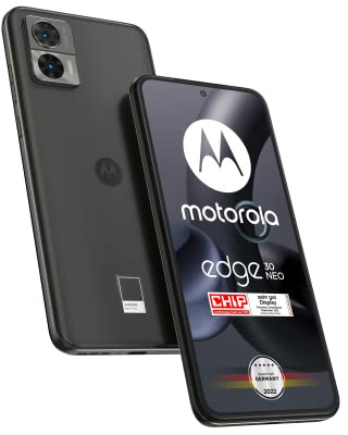 Motorola Moto Edge30 neo Smartphone (6,3'-FHD+-Display, 64-MP-Kamera, 8-256 GB, 4020 mAh, Android 12), Black Onyx, inkl. Schutzcover + KFZ-Adapter [Exklusiv bei Amazon]