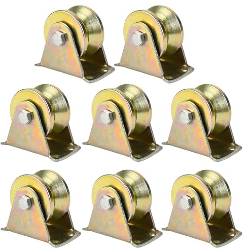 8 Pièces Poulie de levage, Poulie roue à rainure en V Poulie Rotative Poulie simple Bloc de poulie Poulie pour cable Poulie en acier pour cordes avec vis de montage
