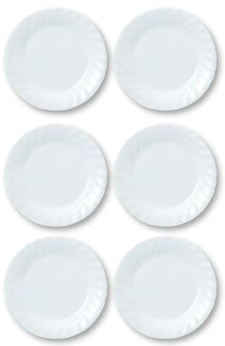 ACAN Tradineur - Pack de 6 Platos Modelo Ebro Postre - 20 cm - Material Resistente - Apto para lavavajillas y microondas - Ideal para el hogar, cocina y hosteleria.