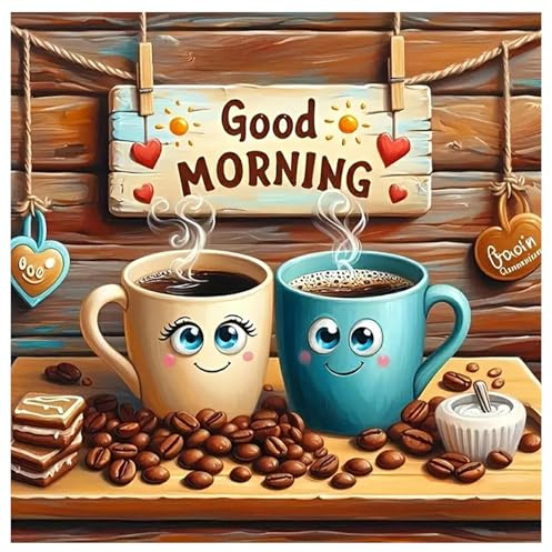 SHEGZHUC Diamond Painting 30x30cm Coffee Beans Mosaic Diamond Painting Art Embroidery Cross Stitch Gift for Kitchen Wall