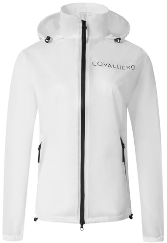 Covalliero - Damen Regenjacke ClearView – Regencape mit verstaubarer Kapuze & Reißverschluss – Wasserdicht & Atmungsaktiv – Reit- & Sportjacke in Transparent/Durchsichtig – Größe XXL
