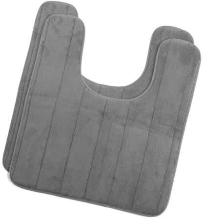 Amosfun 2piezas Alfombra De Espuma Viscoelástica para Inodoro De Rebote Lento Forma Cojín Absorbente para Baño Antideslizante para Suelo De Baño