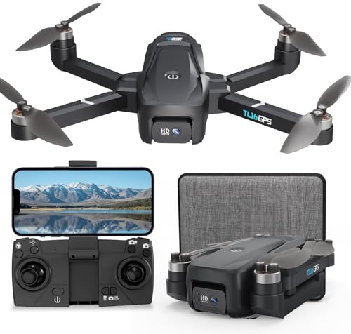 Toladrone Drohne mit 4K Kamera GPS Drohnen für Erwachsene Automatische Rückkehr 5G WLAN Übertragung Folge mir Bürstenloser Motor, Quadcopter Faltbares für Anfänge, TL16GPS