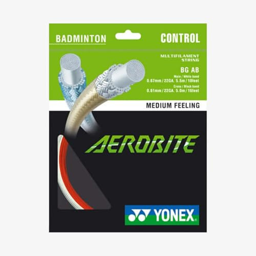 YONEX Aerobite 10m Hybrid Badminton String (White/Red)