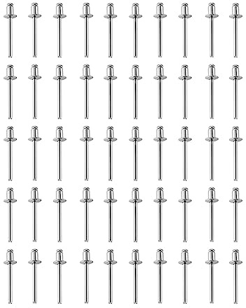 OZLIYY 50 Remaches Pop de Cabeza Redonda Plana de 2,4 mm/3,2 mm/4 mm/4,8 mm, Huecos, Ligeros y Resistentes a la corrosión for Accesorios de Bricolaje.(2.4mm)
