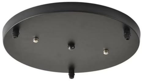 DESHOME Ø 35 cm Rosone lampada Bianco Rosone Lampadario 3 fori Rosone in metallo Rosone Nero opaco per 3 lampade Copricavo Rosone da soffitto, per lampada a sospensione Lampada da soffitto