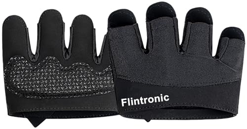 flintronic Guantes Gimnasio Cuatro, Guantes De Fitness, Dedos de Gimnasio para Hombre y Mujer, Transpirables, Antideslizantes, Acolchados de Silicona, para Crossfit Culturismo