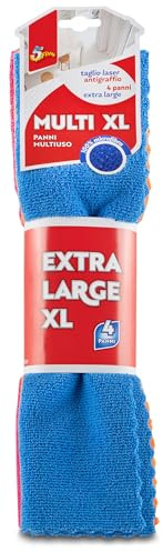 SUPERFIVE, Multi XL, Panni Microfibra, Grande Dimensione, Multiuso, Taglio Laser, Super Assorbenti, 4 Panni