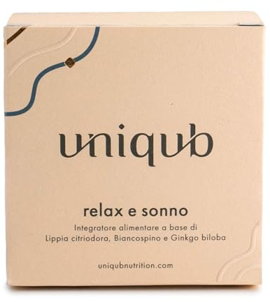 Integratore Sonno Profondo e Relax Dormire Bene Senza Risvegli con Verbena Ginkgo Biancospino 60 capsule Vegetali 100% Naturale Uniqub