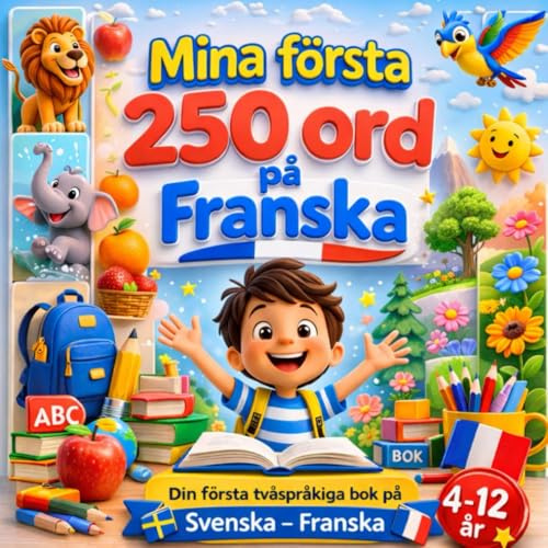 Mina första 250 ord på Franska: Illustrerad tvåspråkig ordbok svenska–franska för barn och nybörjare – 250 grundläggande ord för att lära sig franska.
