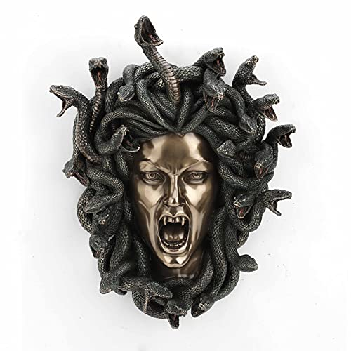 Veronese Design 14.5 Tall Head of Medusa Gothic Greek Fantasy Wall Plaque Cold Cast Resin Antique Bronze Finish Statue