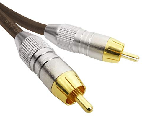 Rode Cinch-Kabel RCA HiFi Anschlusskabel 2X Stecker Braun 3m