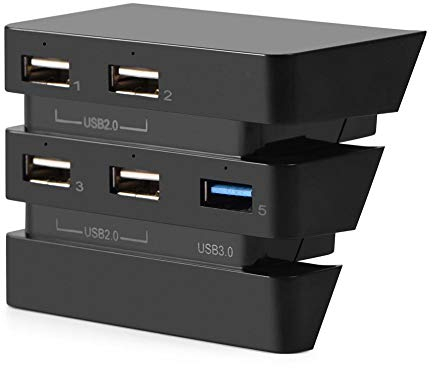 Topiky USB-Hub für Pro, 5-Port USB 2.0 & 3.0-Erweiterungs-Hub-Controller-Adapter für Pro-Spielekonsolen
